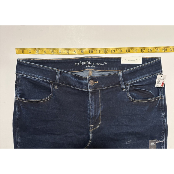 M Jeans By Maurices Mid-Rise Jegging Womens 18W BLUE Distressed Jegging NWT NEW - Picture 10 of 16